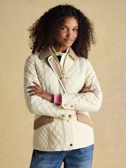 Joules Highclere Quilted Showerproof Jacket, Neutral, Neutral