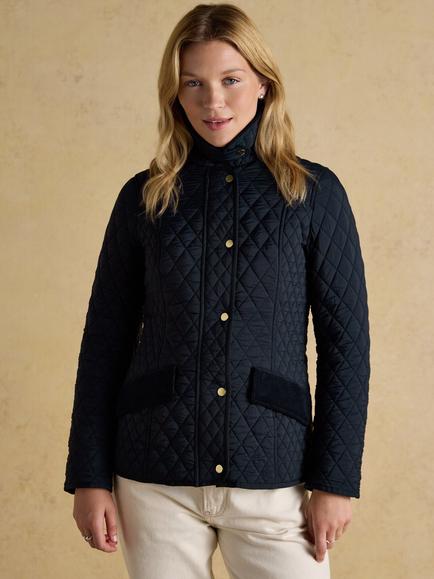 Joules Highclere Quilted Showerproof Jacket, Navy, Navy
