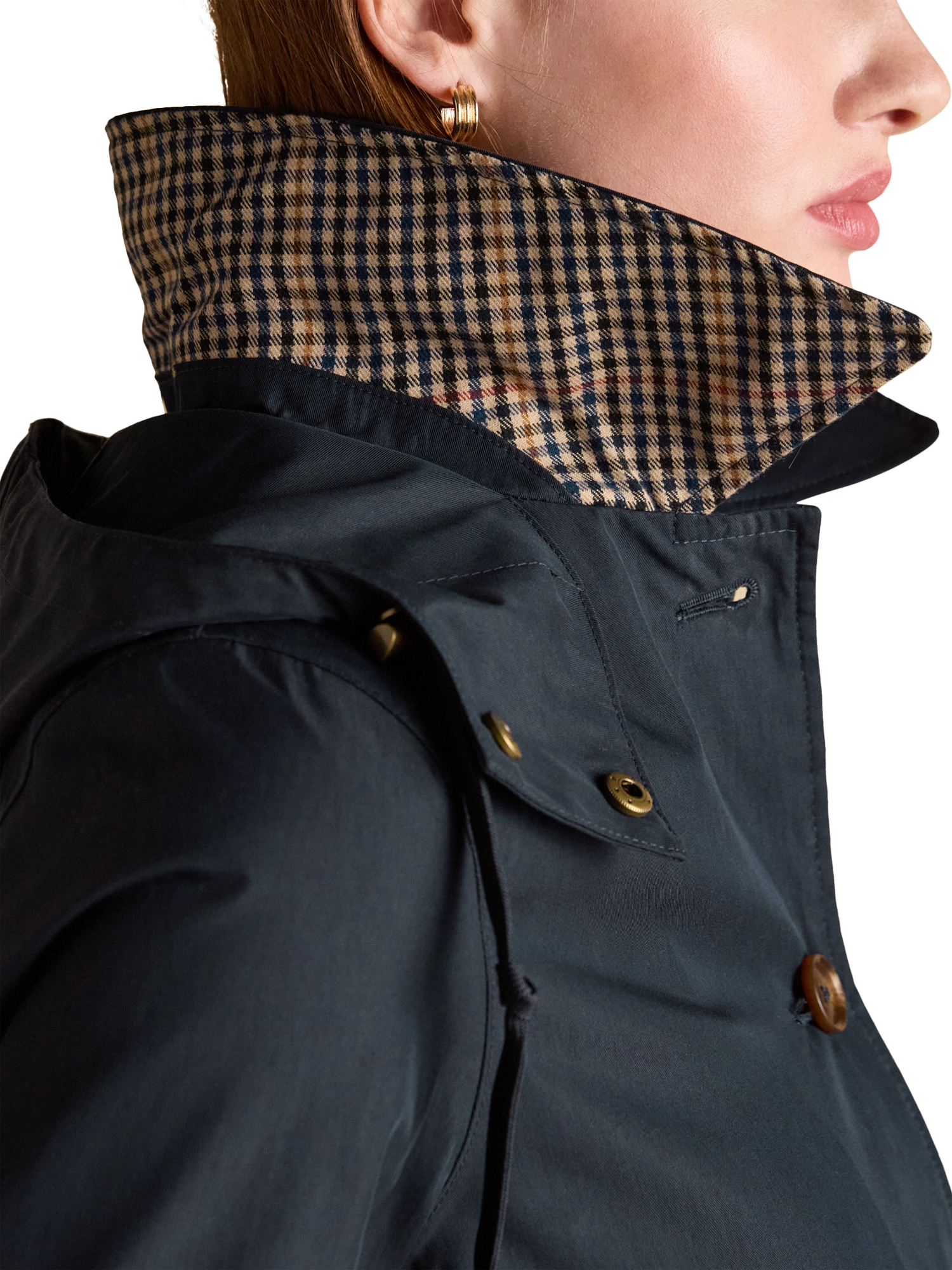 Product image 5 of 9, which shows Joules Rainmorel Waterproof Raincoat, Navy, 6