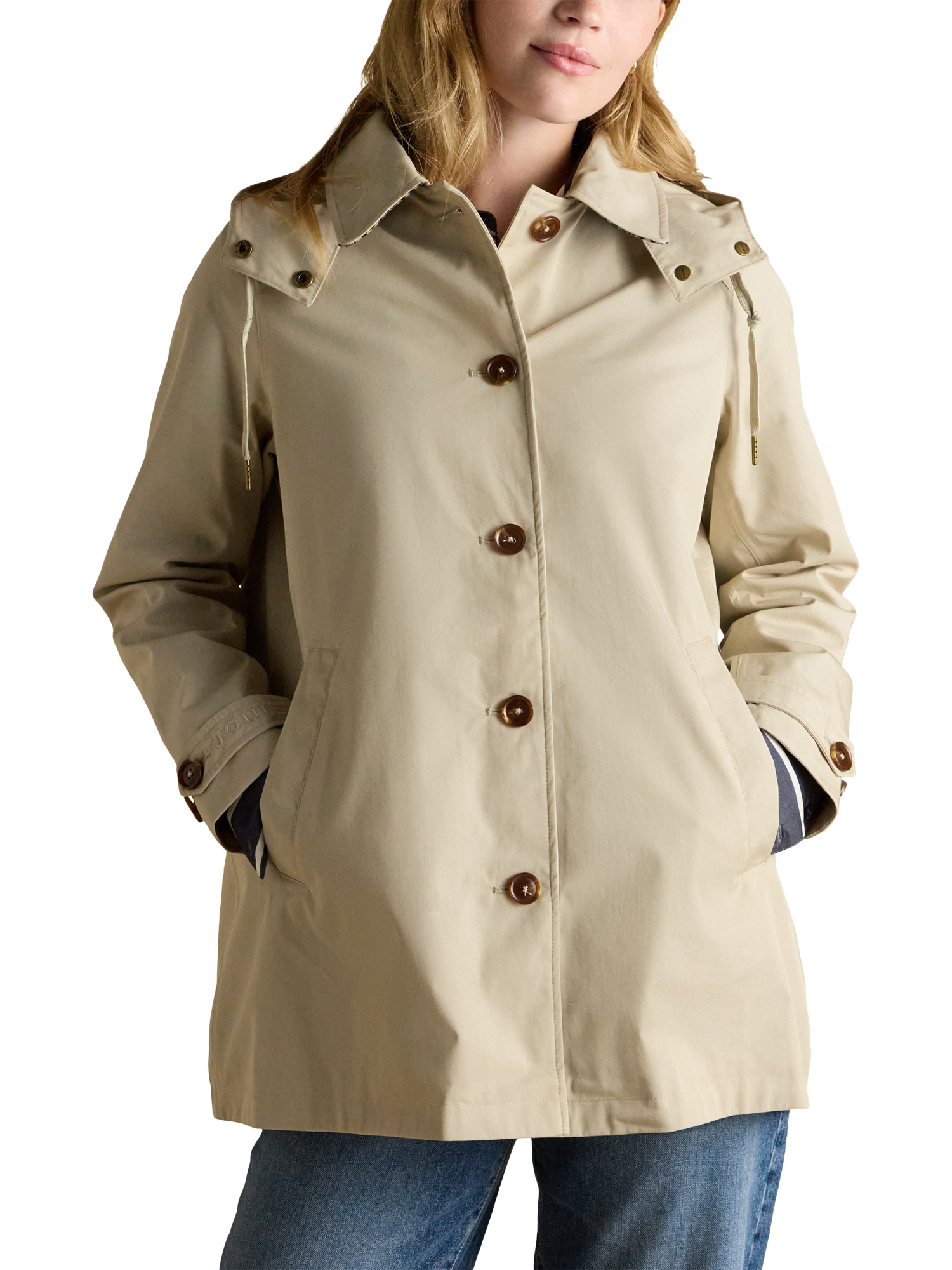 Product image 3 of 10, which shows Joules Rainmorel Waterproof Raincoat, Neutral, 6