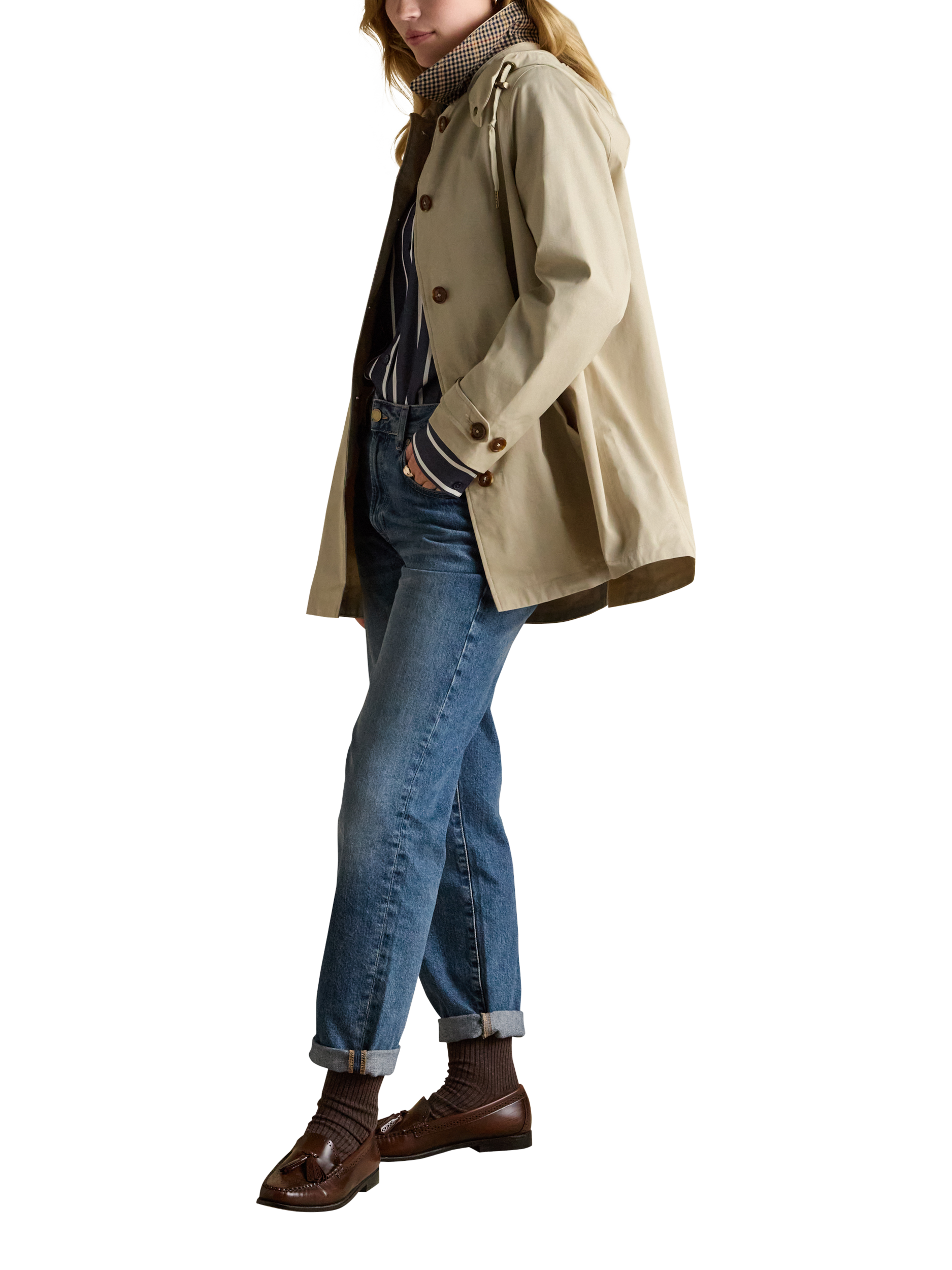 Product image 6 of 10, which shows Joules Rainmorel Waterproof Raincoat, Neutral, 6