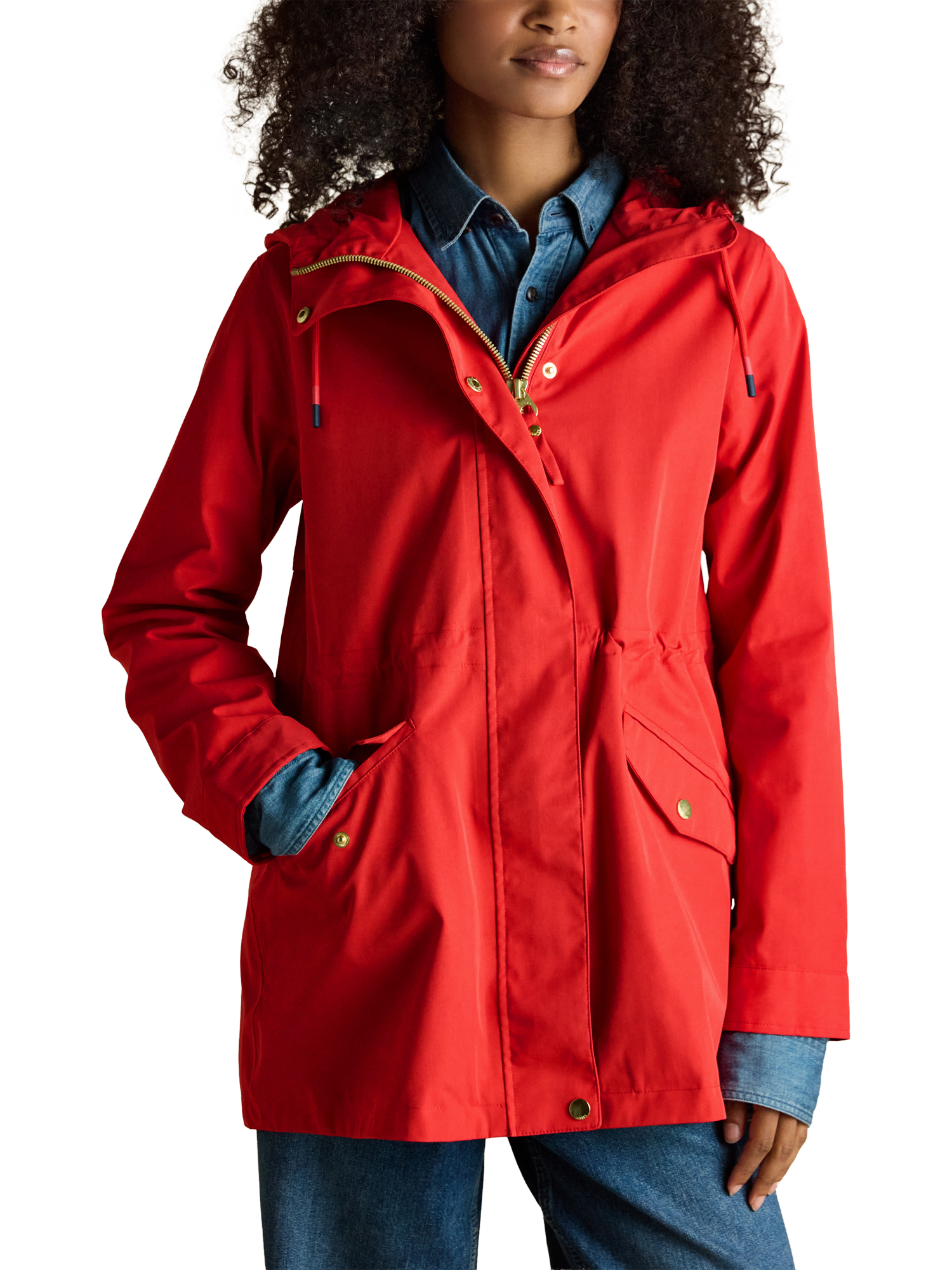 Product image 1 of 10, which shows Joules Portwell Waterproof Raincoat, Red, 6