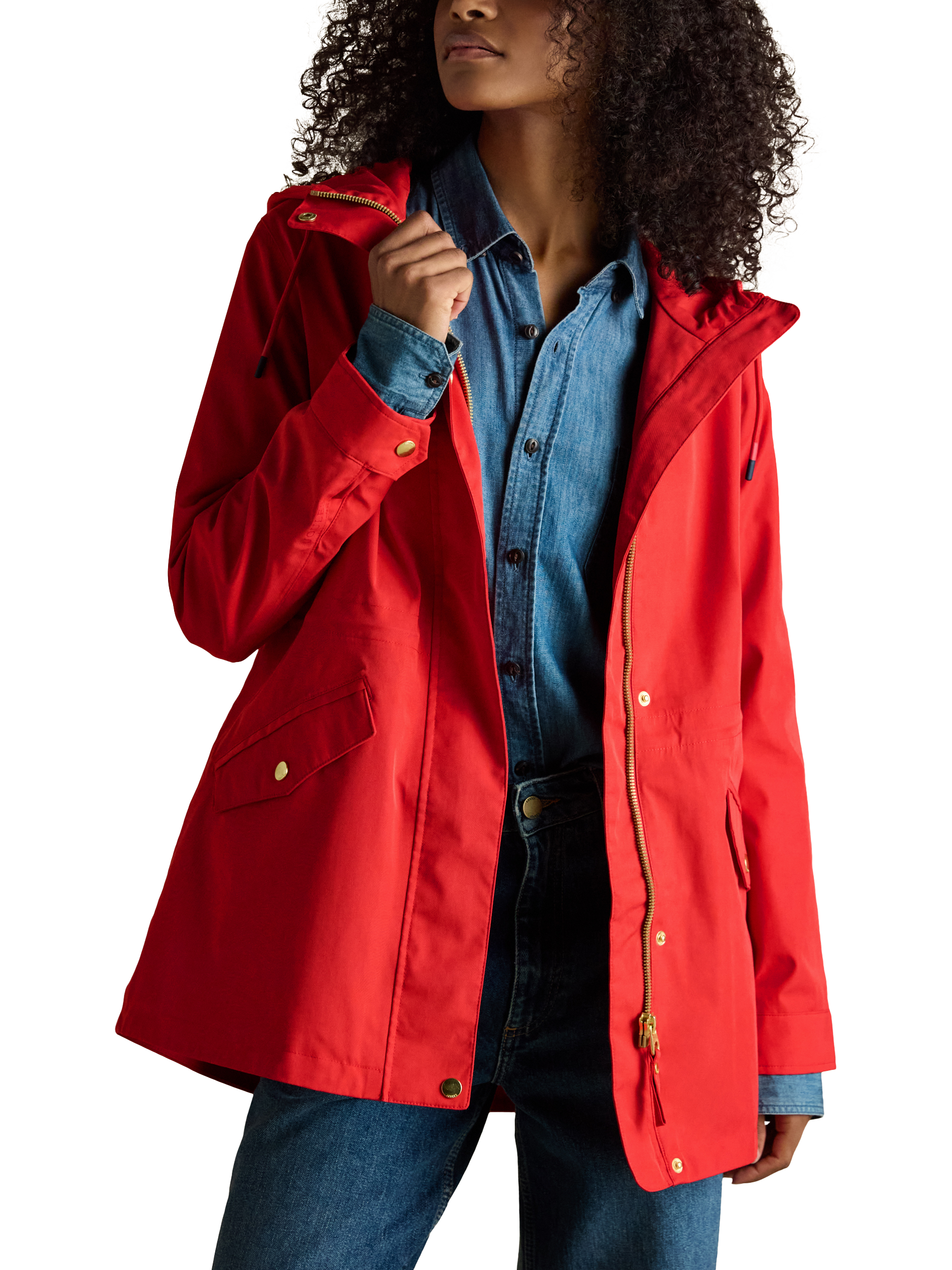 Product image 4 of 10, which shows Joules Portwell Waterproof Raincoat, Red, 6