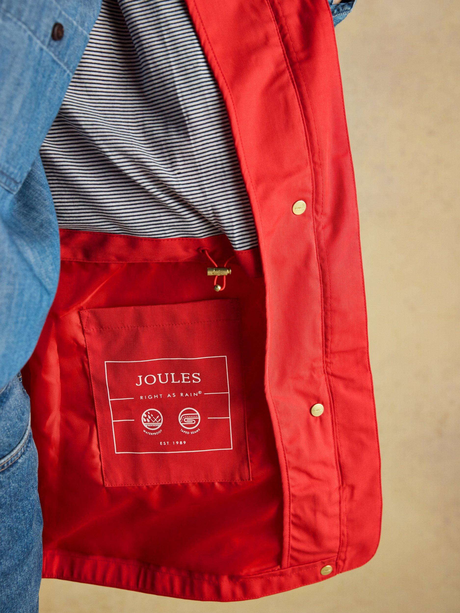 Product image 7 of 10, which shows Joules Portwell Waterproof Raincoat, Red, 6