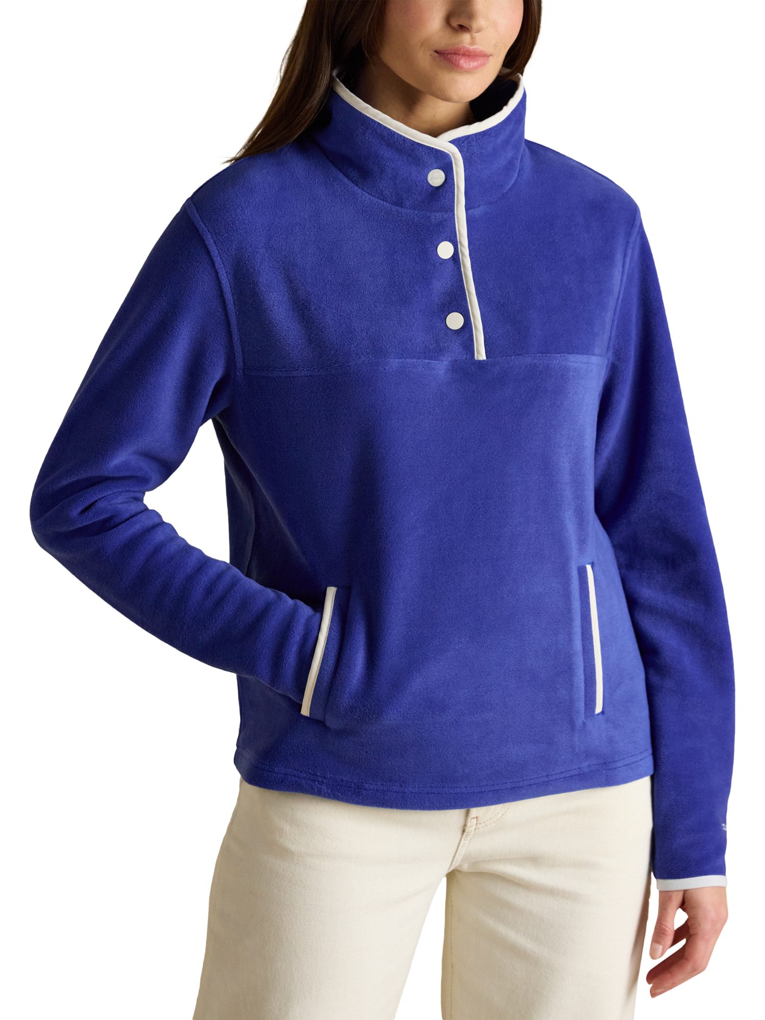Product image 1 of 7, which shows Joules Lulworth Funnel Neck Fleece, Blue, 6