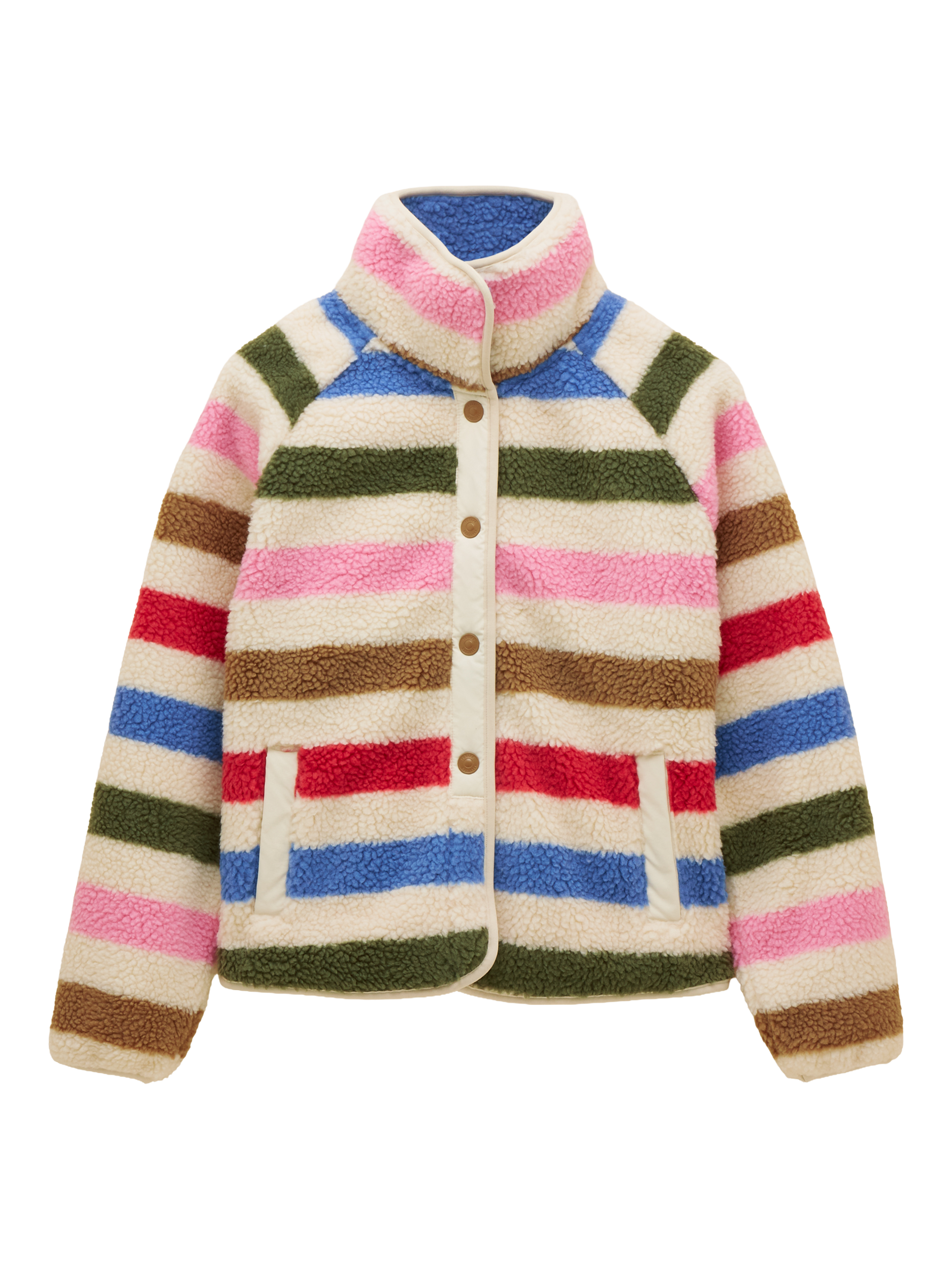 Product image 8 of 8, which shows Joules Eva Stripe Fleece Jacket, Multi, 6