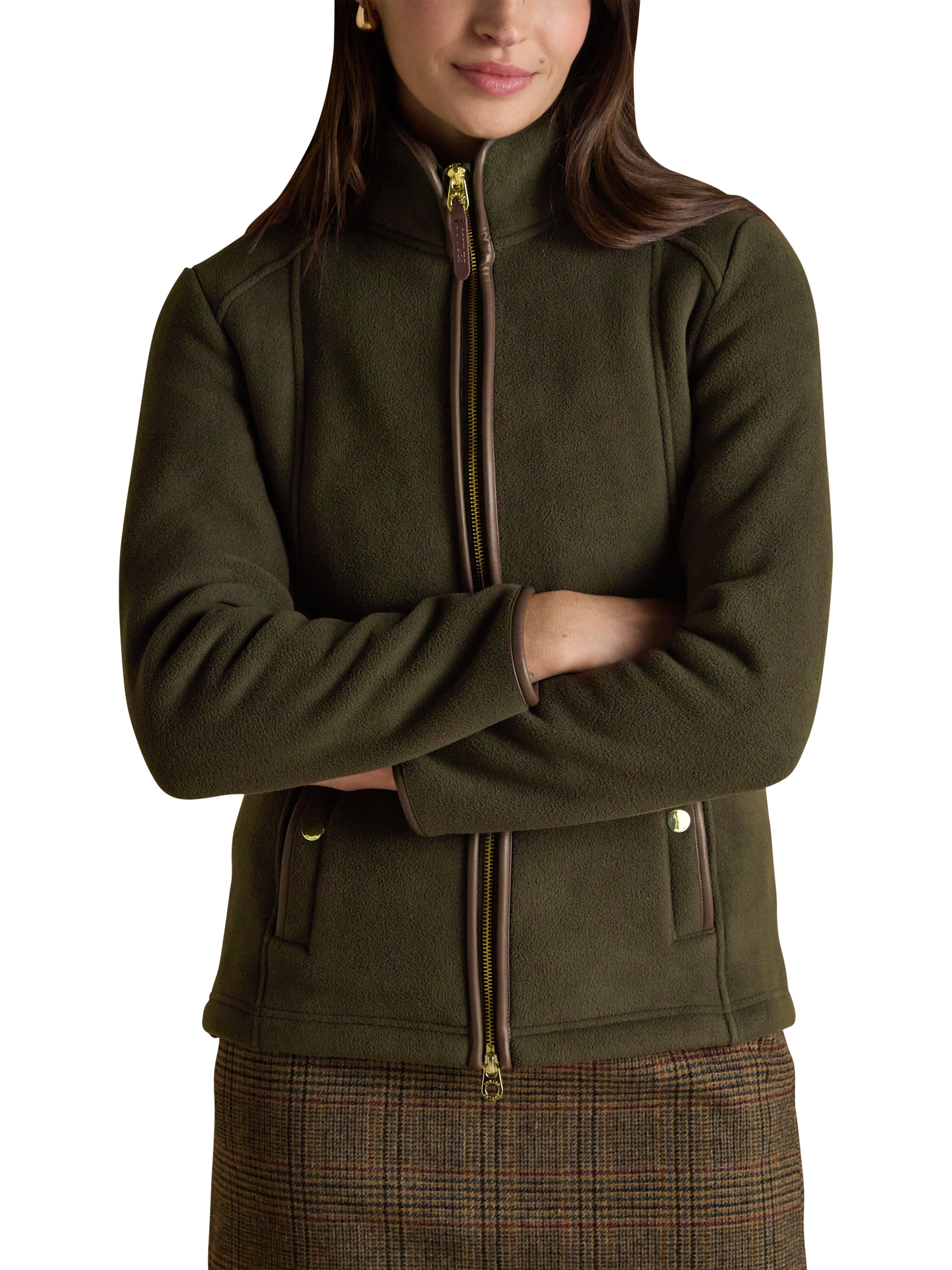 Product image 1 of 10, which shows Joules Heritage Zip Through Fleece, Green, 6