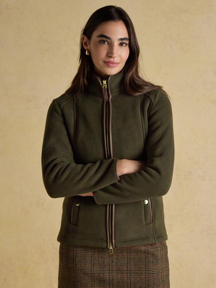 Joules Heritage Zip Through Fleece, Green, Green