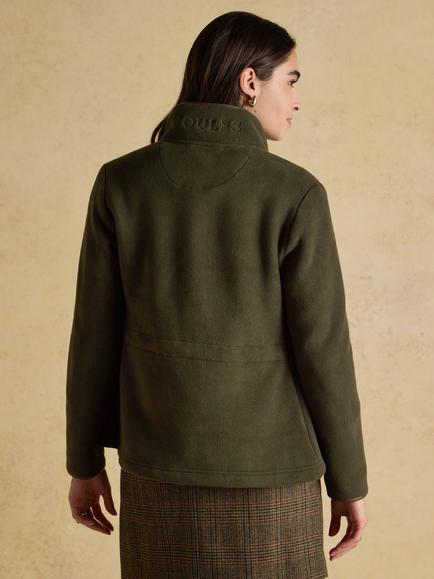 Joules Heritage Zip Through Fleece, Green - view 2, Green