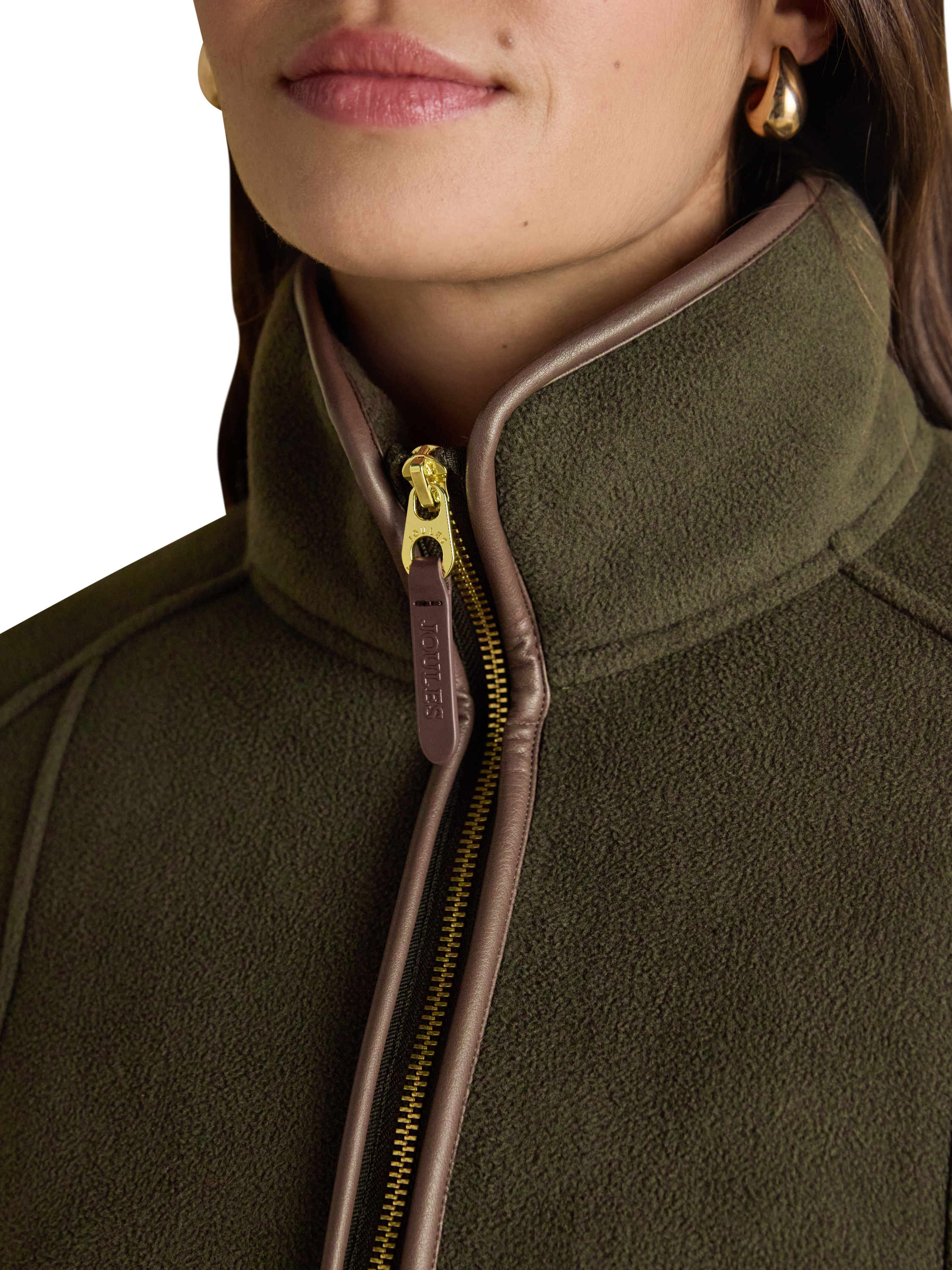 Product image 5 of 10, which shows Joules Heritage Zip Through Fleece, Green, 6