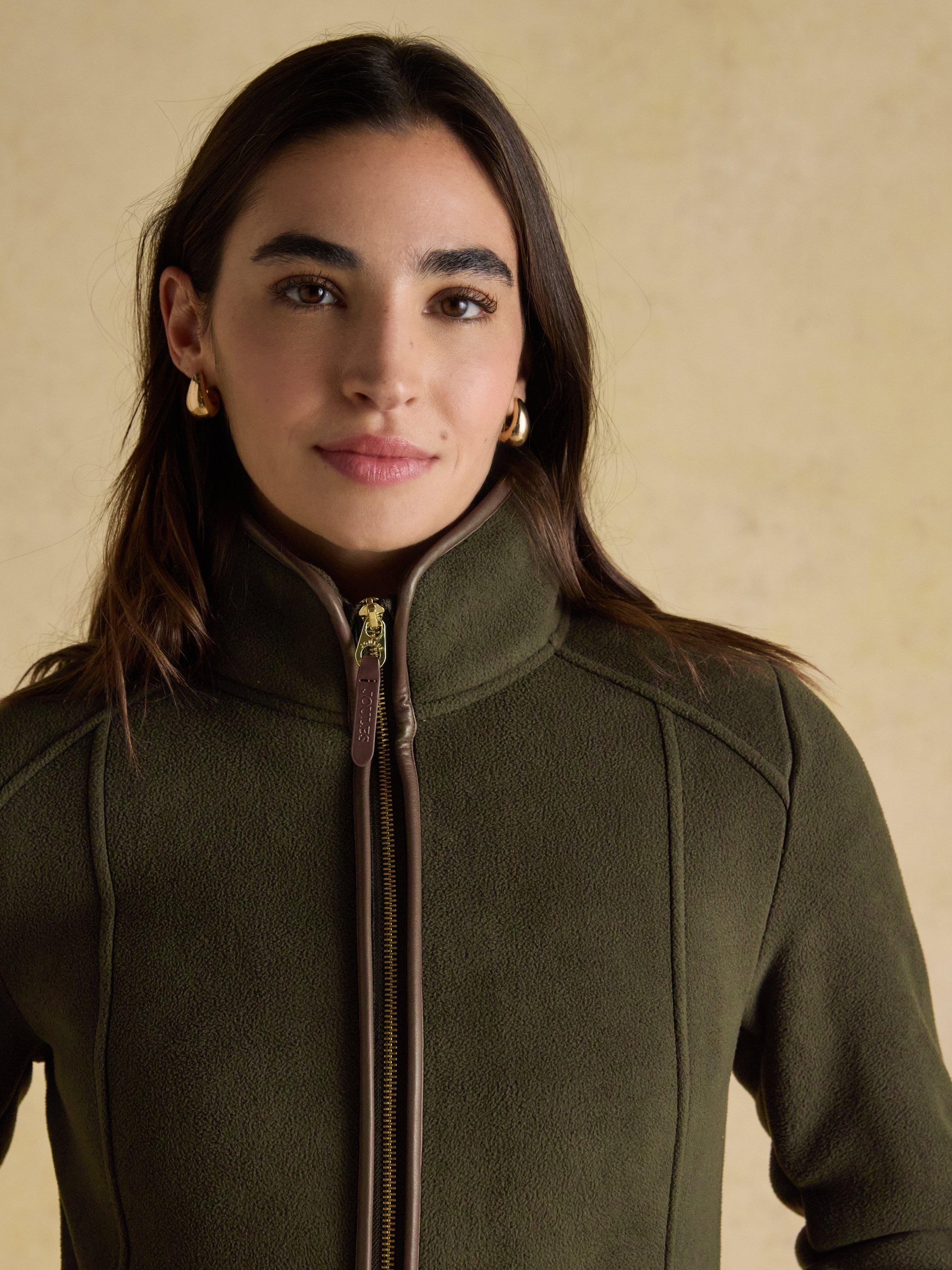 Product image 7 of 10, which shows Joules Heritage Zip Through Fleece, Green, 6