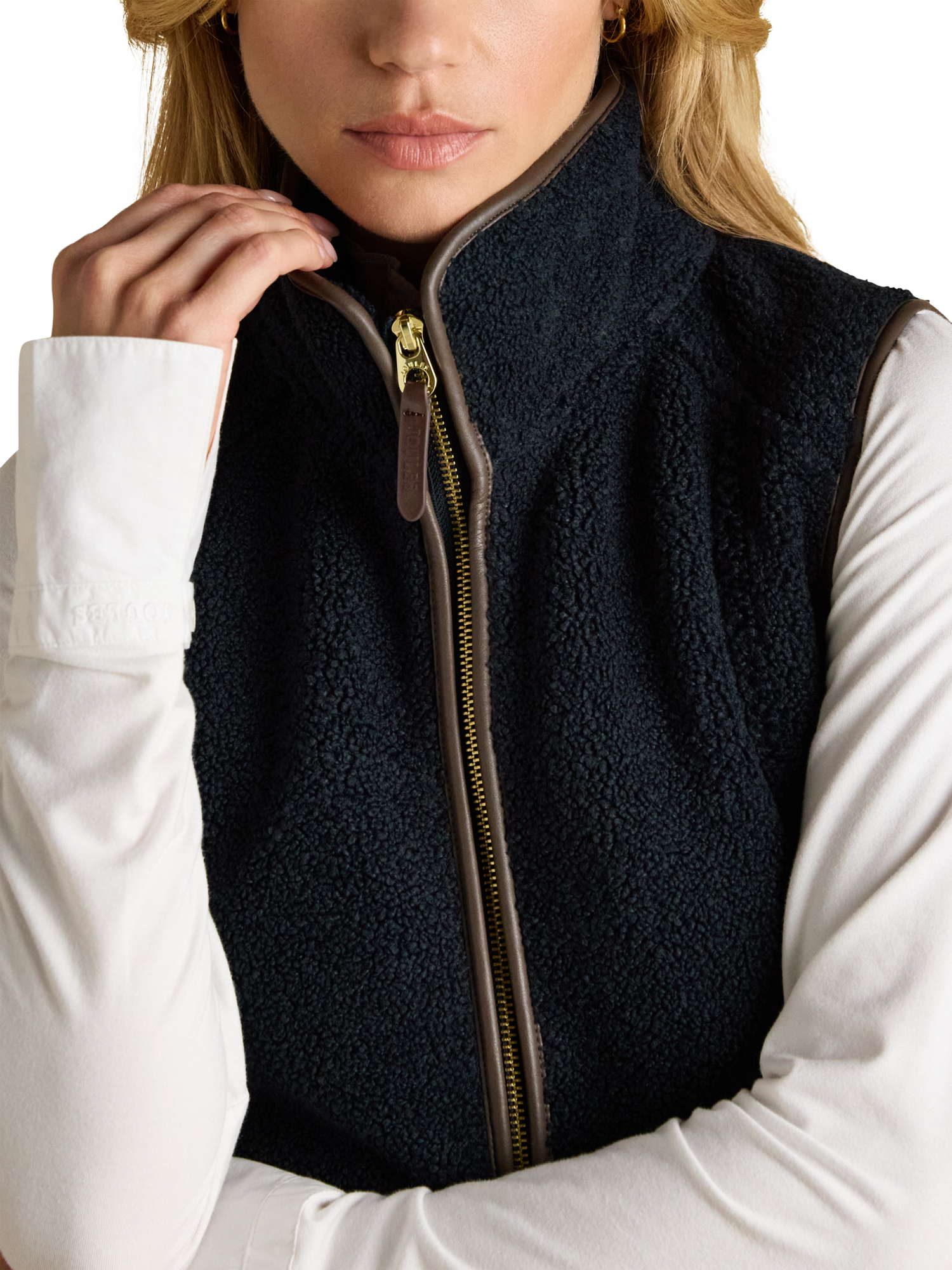 Product image 6 of 9, which shows Joules Heritage Fleece Gilet, Navy, 6