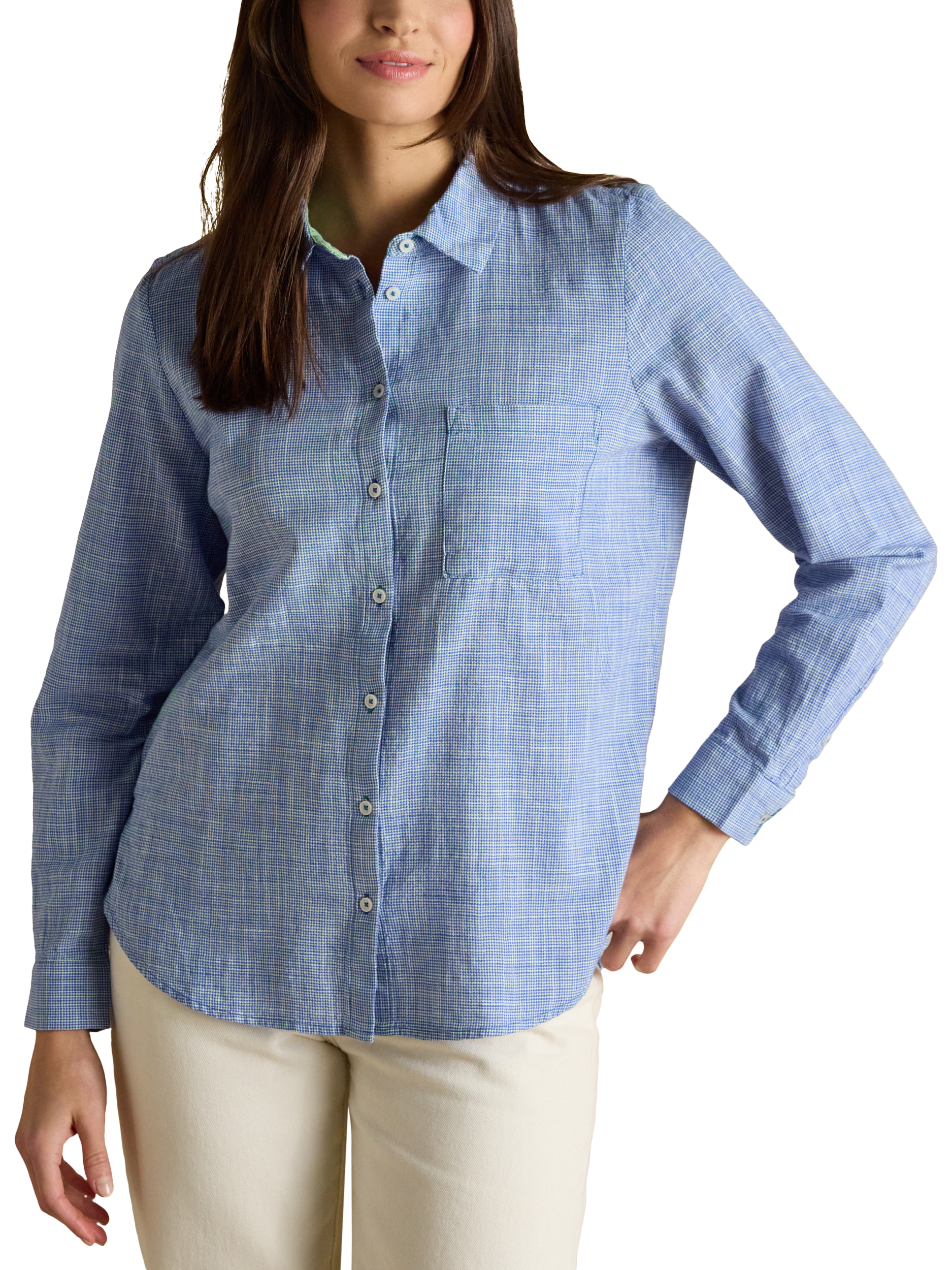 Product image 1 of 8, which shows Joules Ida Relaxed Fit Shirt, Blue, 6