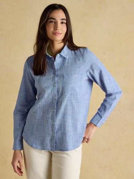 Joules Ida Relaxed Fit Shirt, Blue
