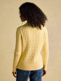 Joules Crew Neck Cable Knit Jumper - view 2, Yellow