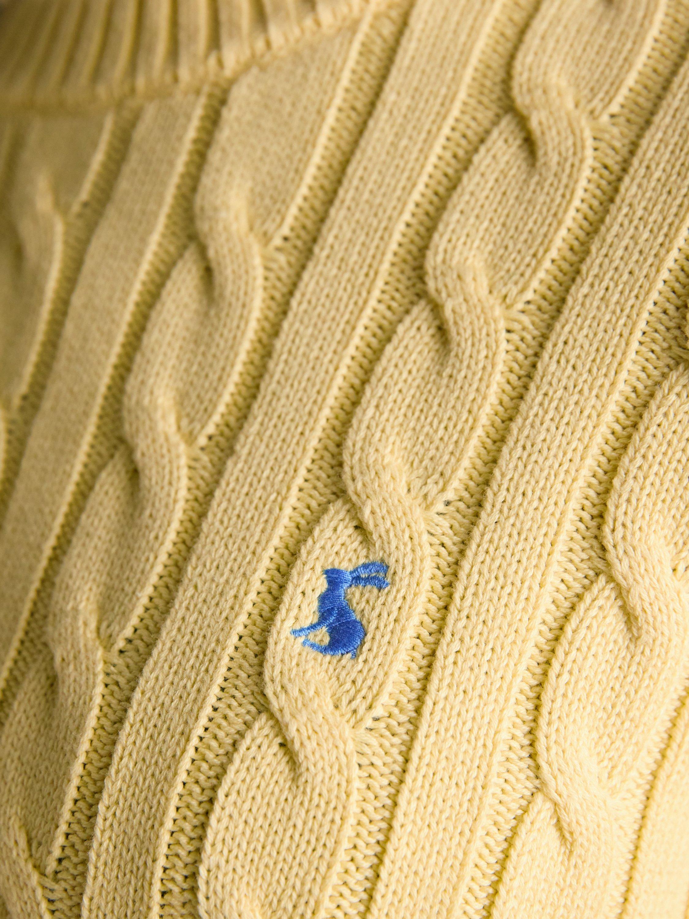 Product image 4 of 8, which shows Joules Crew Neck Cable Knit Jumper, Yellow, 6