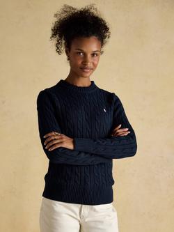 Joules Crew Neck Cable Knit Jumper, Navy