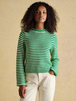 Joules Textured Stripe Jumper, Green