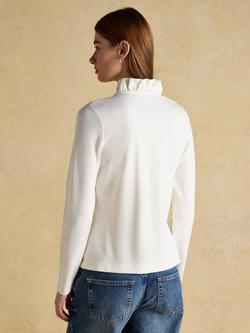 Joules Heidi Frill Neck Top, Cream - view 2, Cream