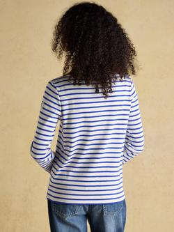 Joules Harbour Breton Stripe Top - view 2, Cream/Blue