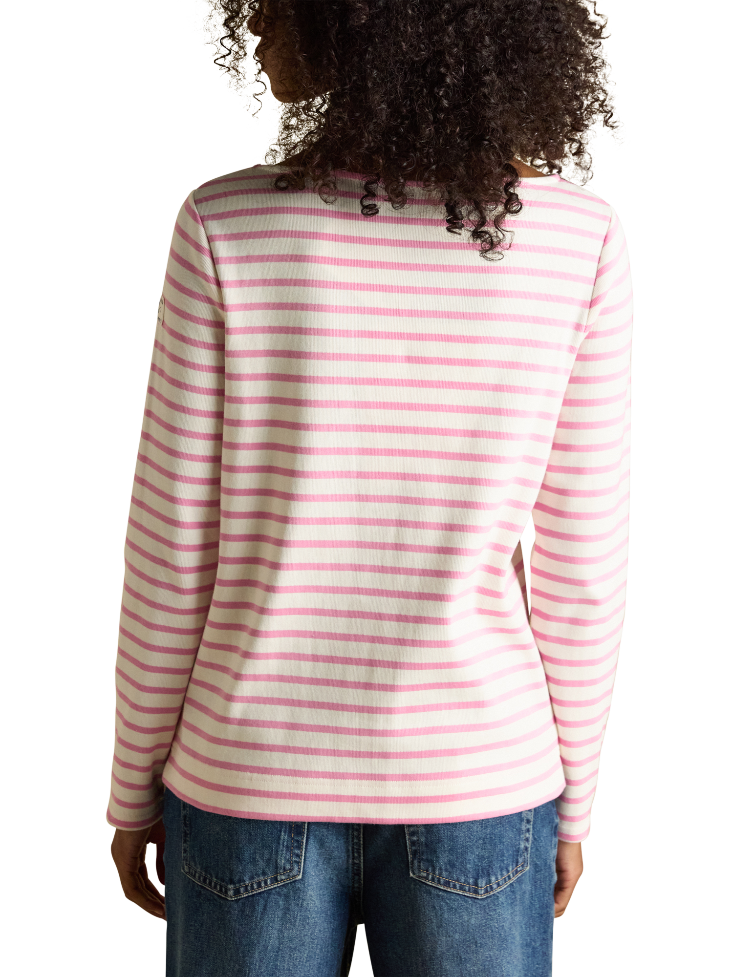 Product image 2 of 8, which shows Joules Harbour Breton Stripe Top, Pink, 6