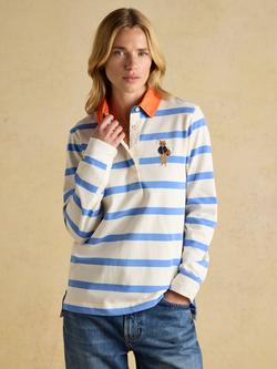 Joules Falmouth Jonty Stripe Rugby Shirt, Blue/White, Blue/White