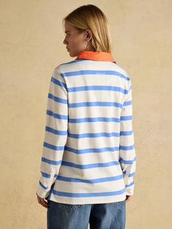 Joules Falmouth Jonty Stripe Rugby Shirt, Blue/White - view 2, Blue/White