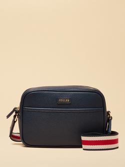Joules Trent Faux Leather Crossbody Bag, Navy, Navy