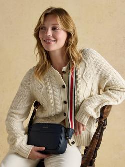 Joules Trent Faux Leather Crossbody Bag, Navy - view 2, Navy