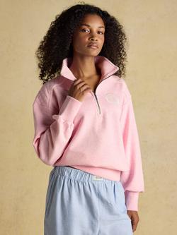 Joules Racquet Quarter Zip Sweatshirt, Pink, Pink