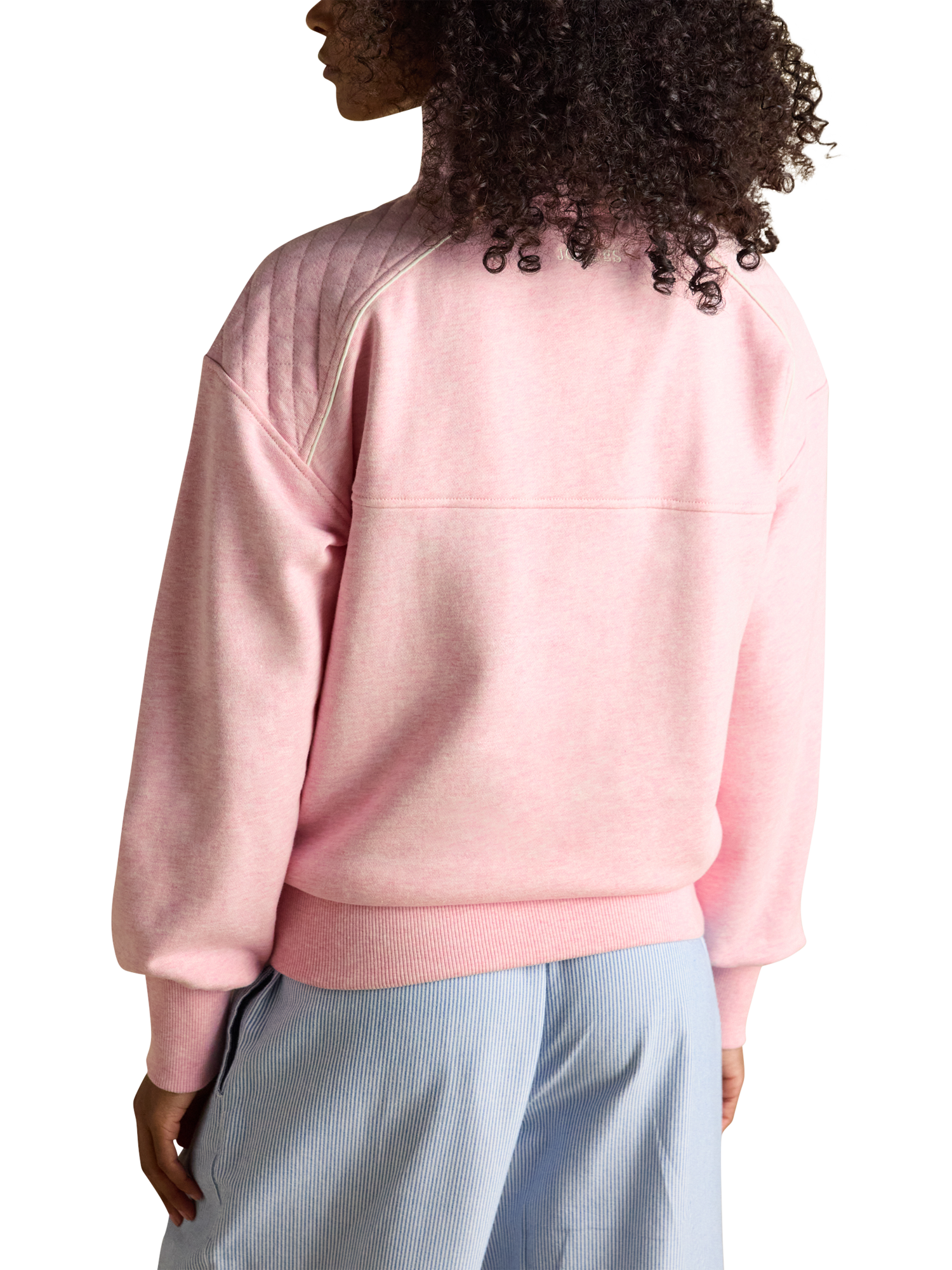 Product image 2 of 10, which shows Joules Racquet Quarter Zip Sweatshirt, Pink, 6