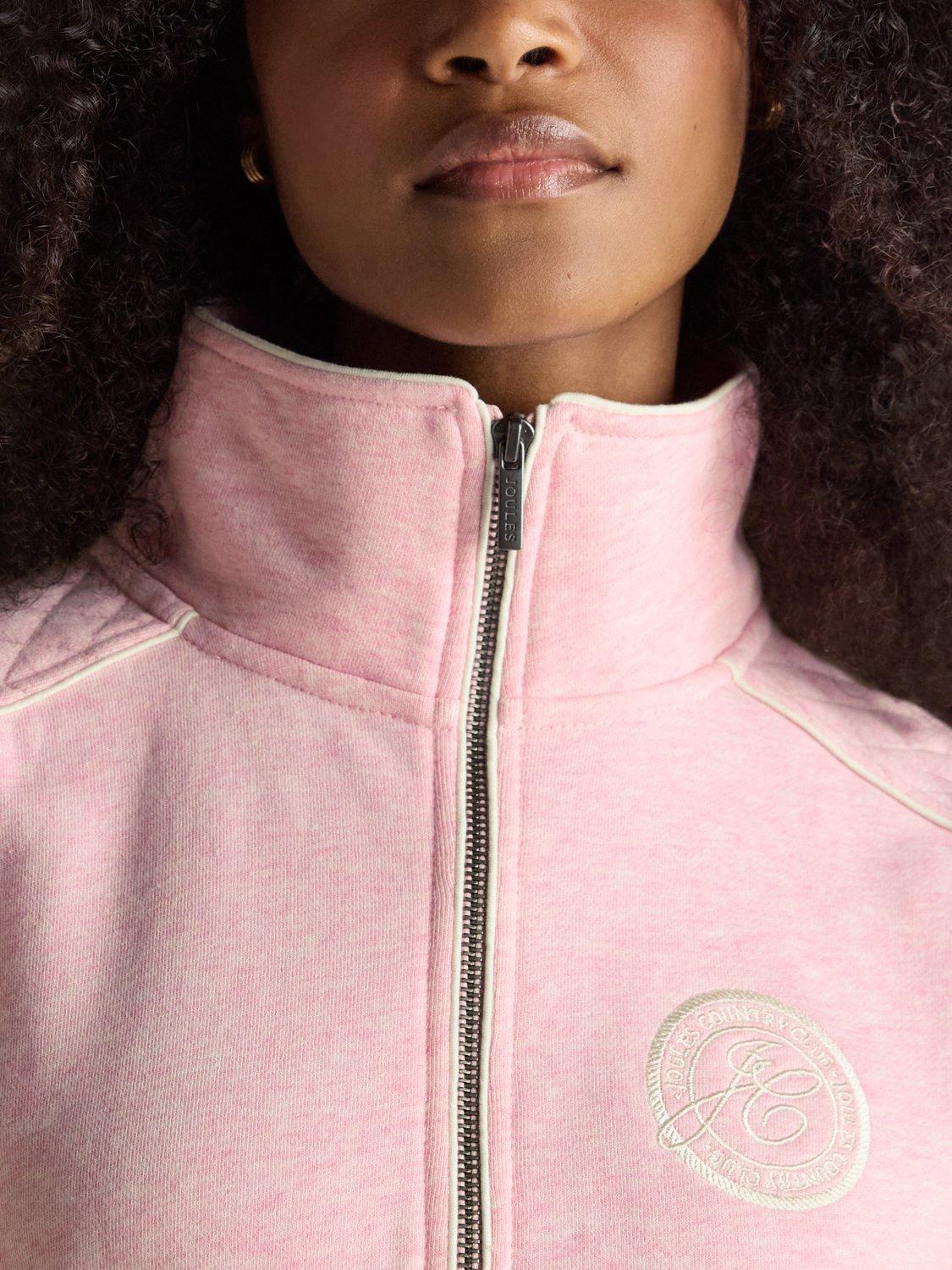 Product image 4 of 10, which shows Joules Racquet Quarter Zip Sweatshirt, Pink, 6
