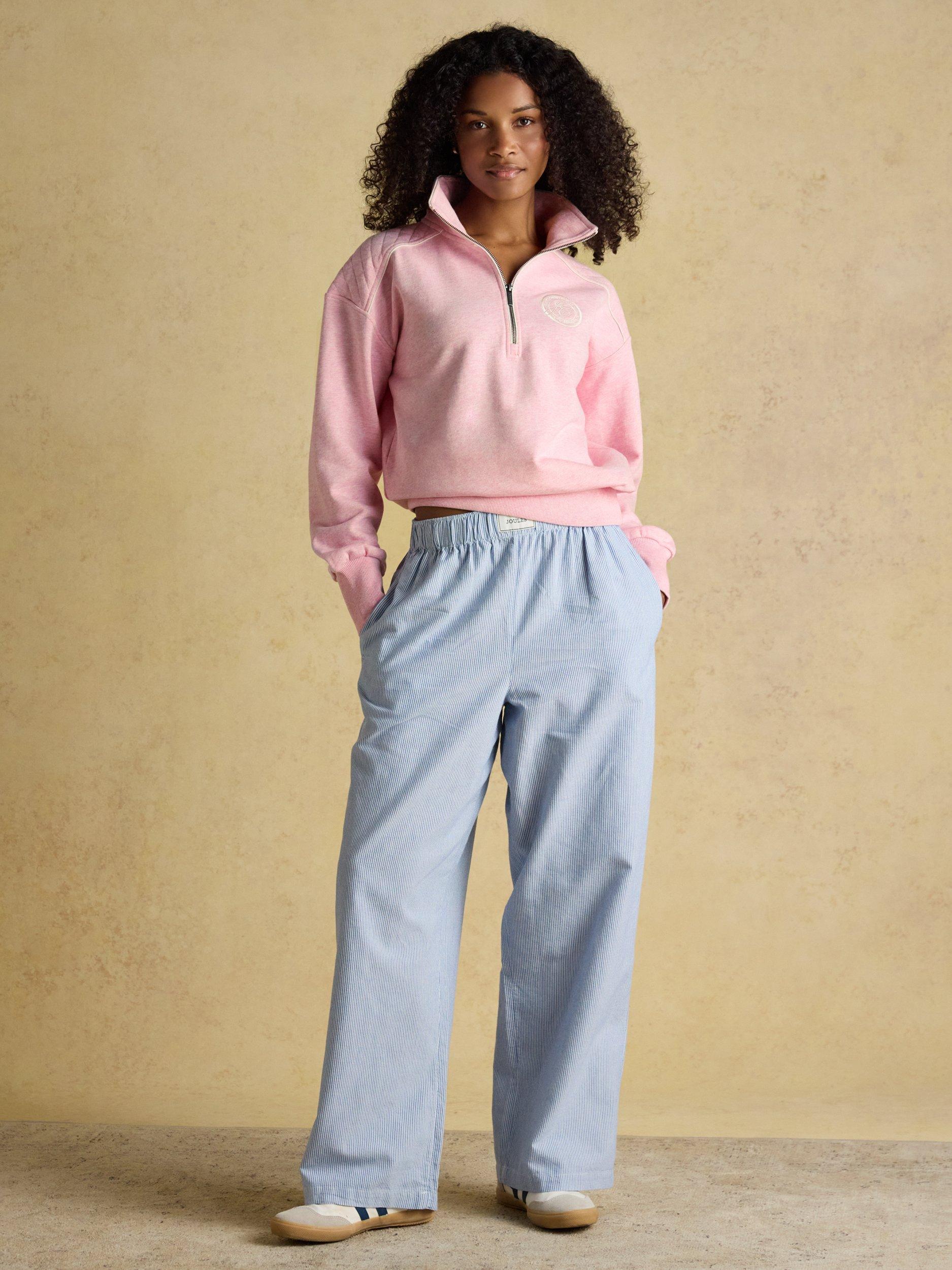 Product image 8 of 10, which shows Joules Racquet Quarter Zip Sweatshirt, Pink, 6