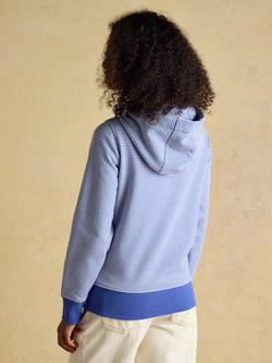 Joules Rushton Stripe Cowl Neck Hoodie, Blue/White - view 2, Blue/White