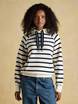 Joules Milbourne Stripe Hoodie, Cream/Navy, Cream/Navy