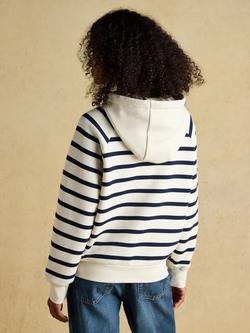 Joules Milbourne Stripe Hoodie, Cream/Navy - view 2, Cream/Navy