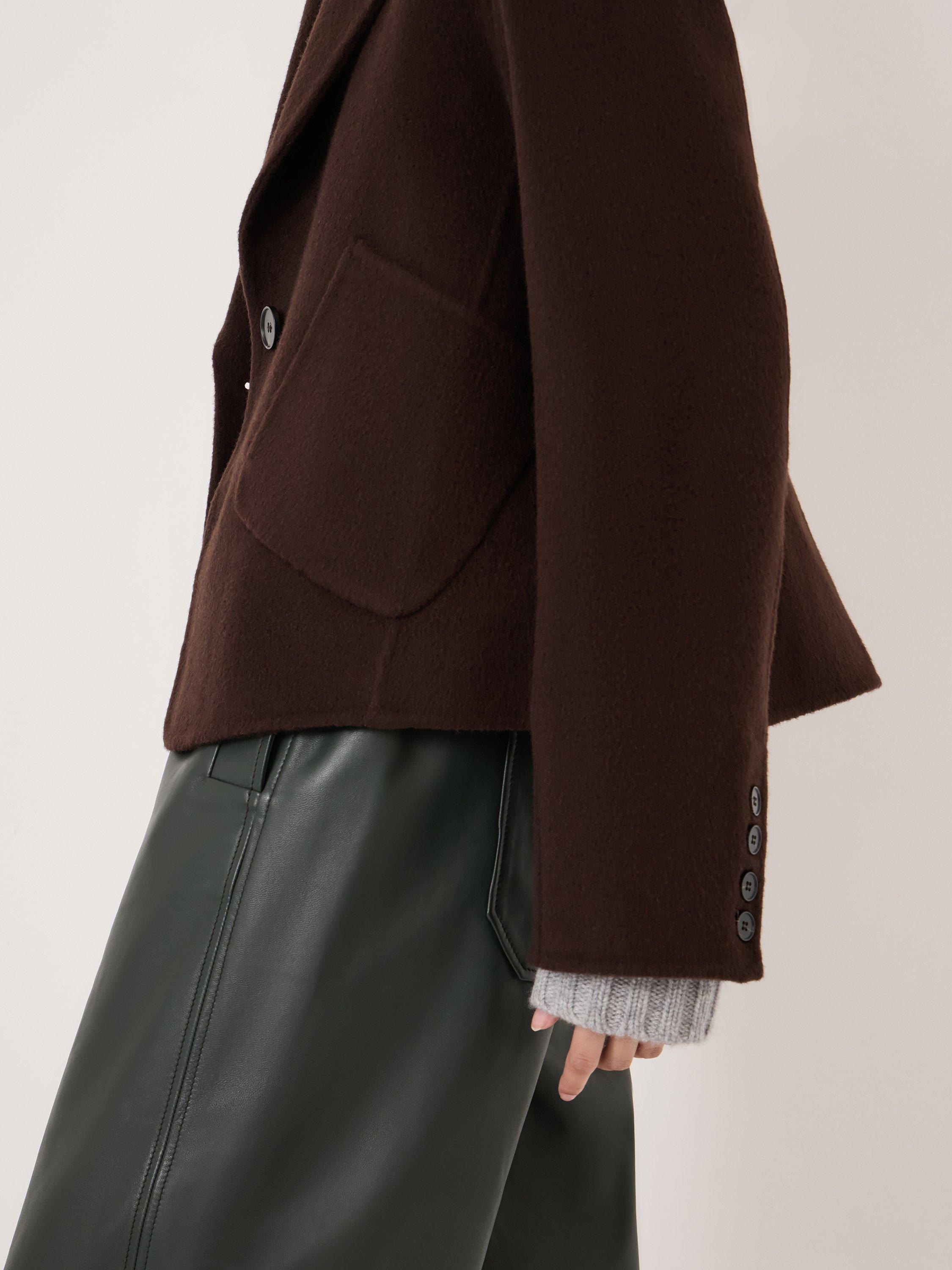 Product image 5 of 5, which shows HUSH Mina Pure Wool Double Faced Blazer, Chocolate Brown, L-XL