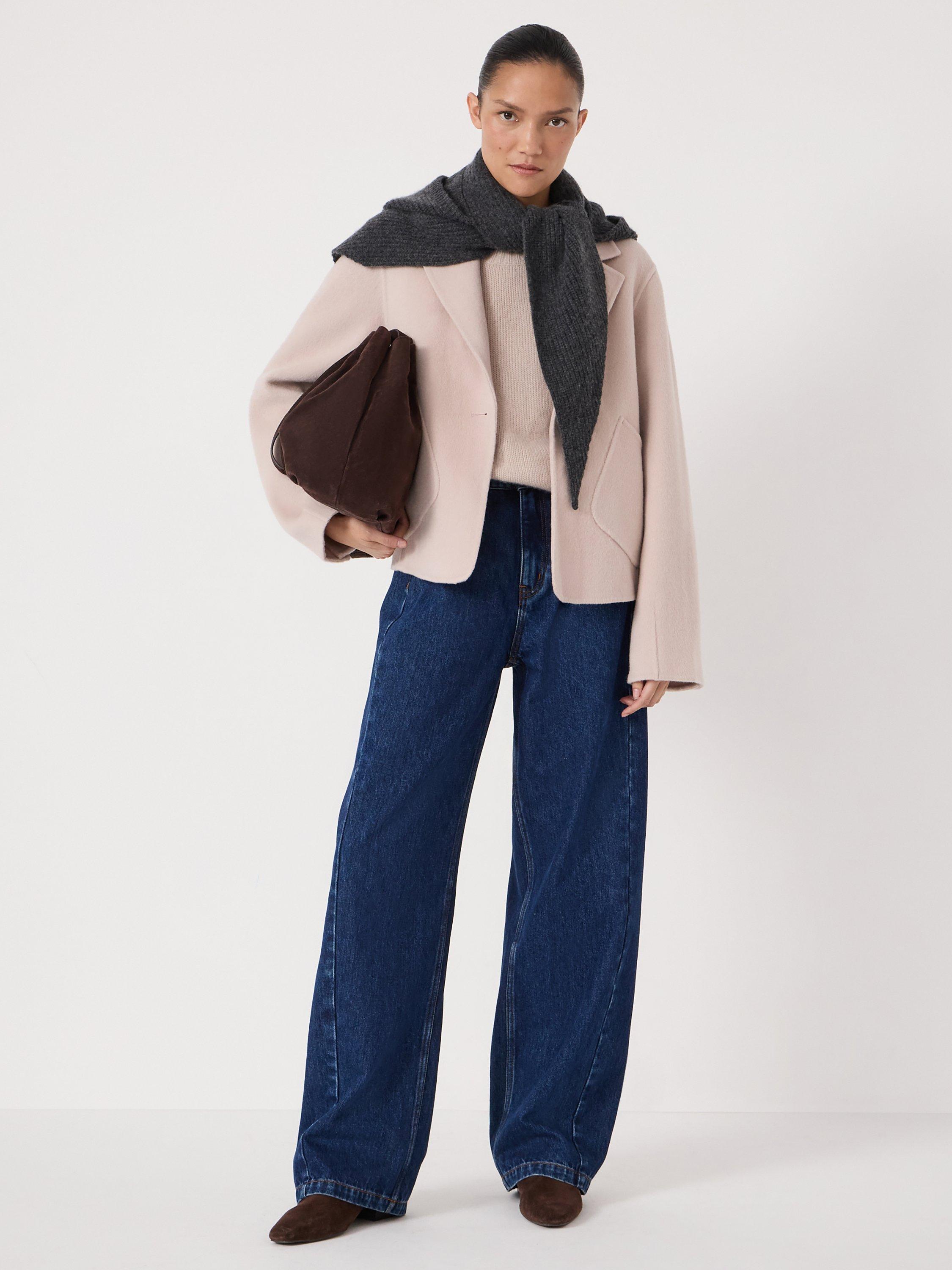 Product image 2 of 5, which shows HUSH Mina Pure Wool Blazer, Pale Pink, XS-S