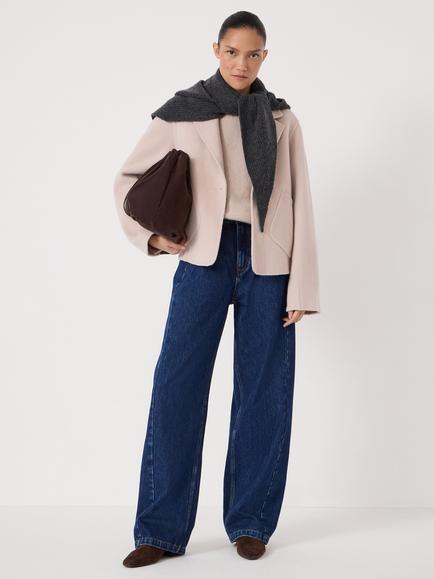HUSH Mina Pure Wool Blazer, Pale Pink - view 2, Pale Pink