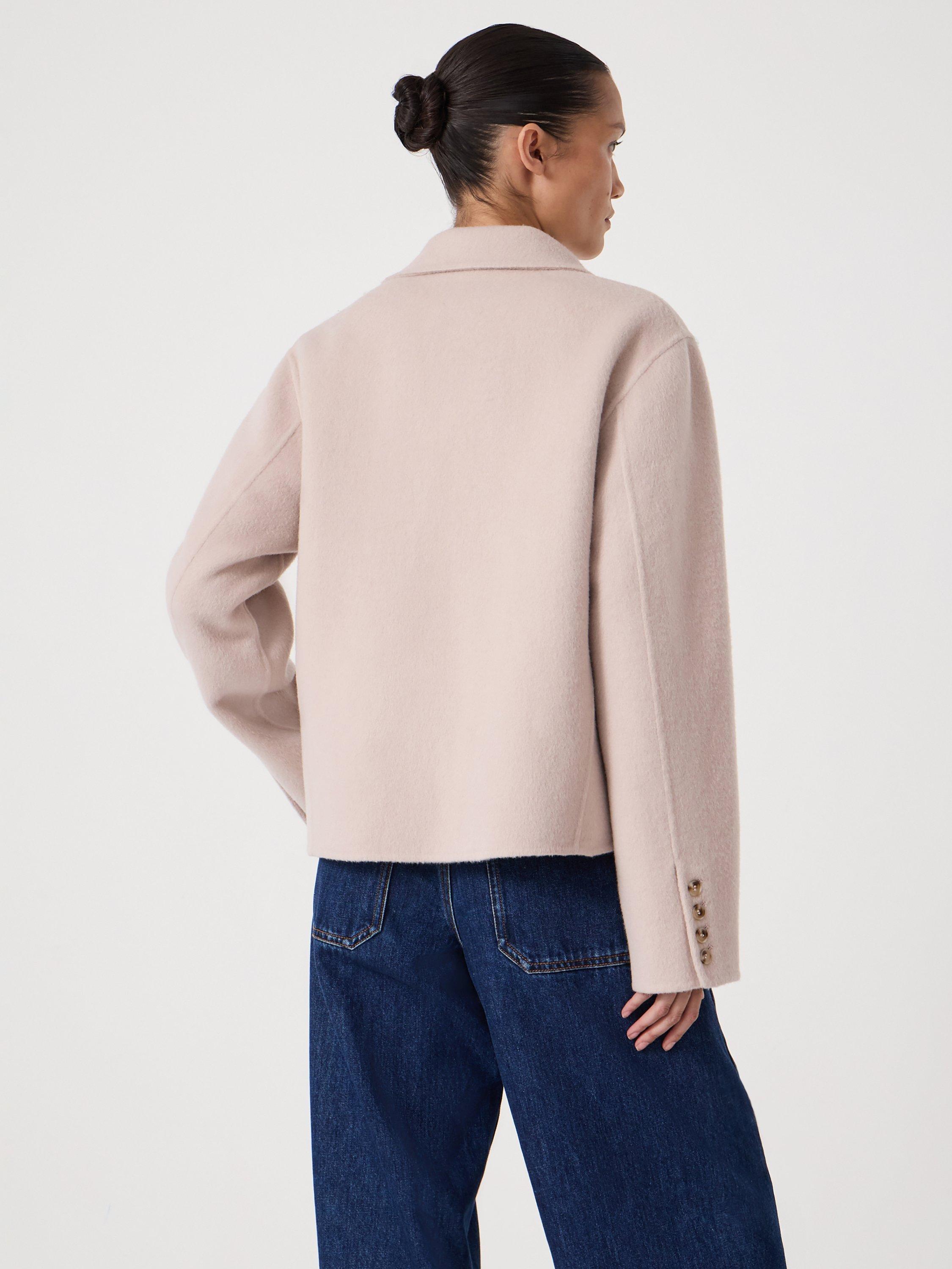 Product image 3 of 5, which shows HUSH Mina Pure Wool Blazer, Pale Pink, XS-S
