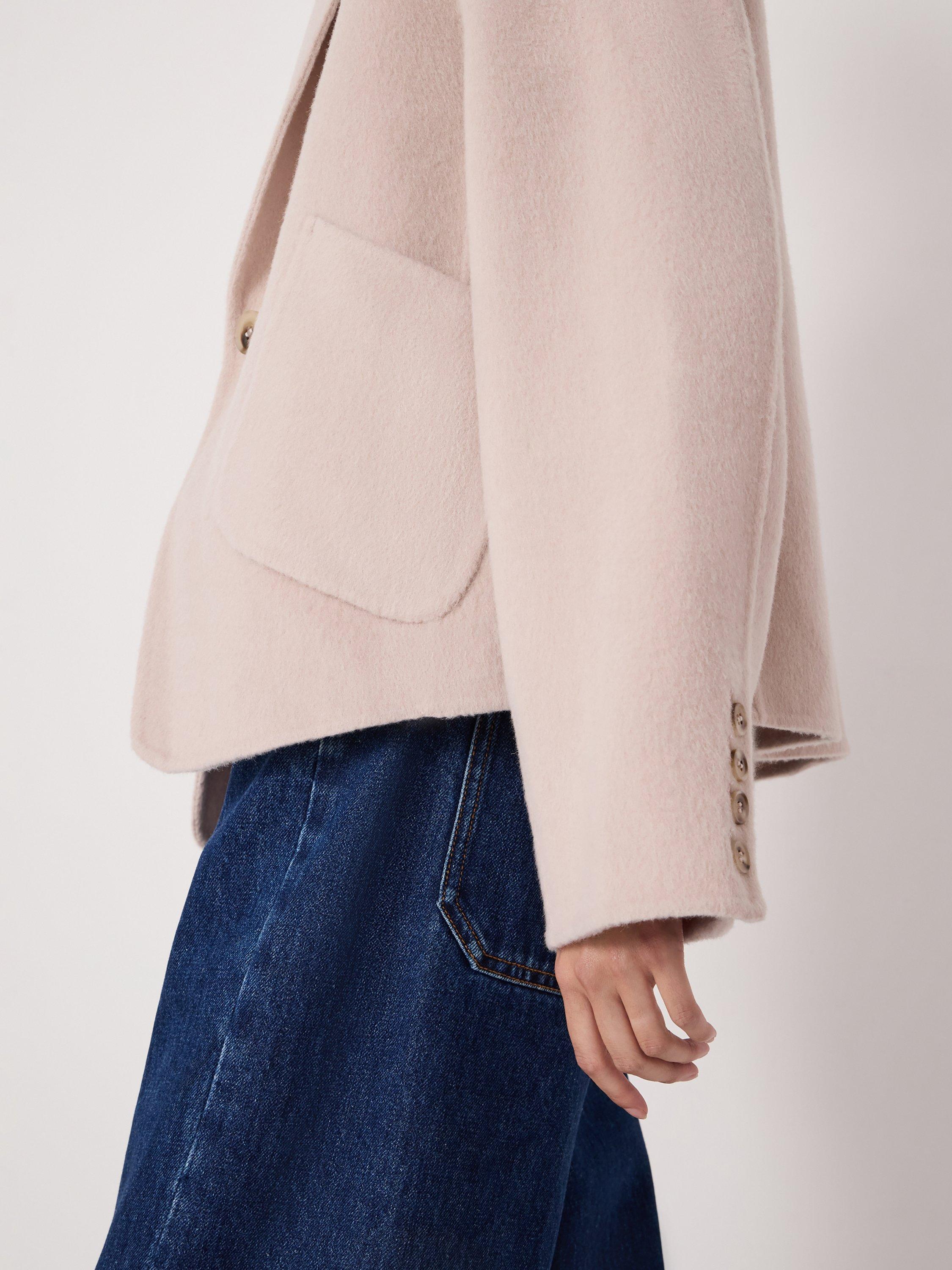 Product image 5 of 5, which shows HUSH Mina Pure Wool Blazer, Pale Pink, XS-S