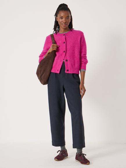 HUSH Perrin Wool Blend Cardigan, Magenta Pink - view 2, Magenta Pink