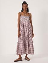 HUSH Leni Shirred Gingham Beach Dress