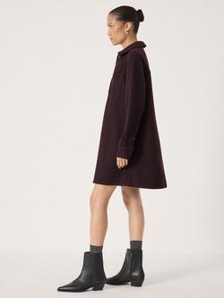HUSH Maeve Polo Boiled Wool Dress - view 2, Plum Purple