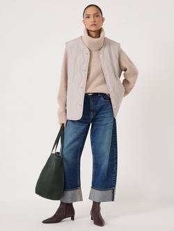 HUSH Amaya Onion Quilted Gilet, Pale Grey - view 2, Pale Grey