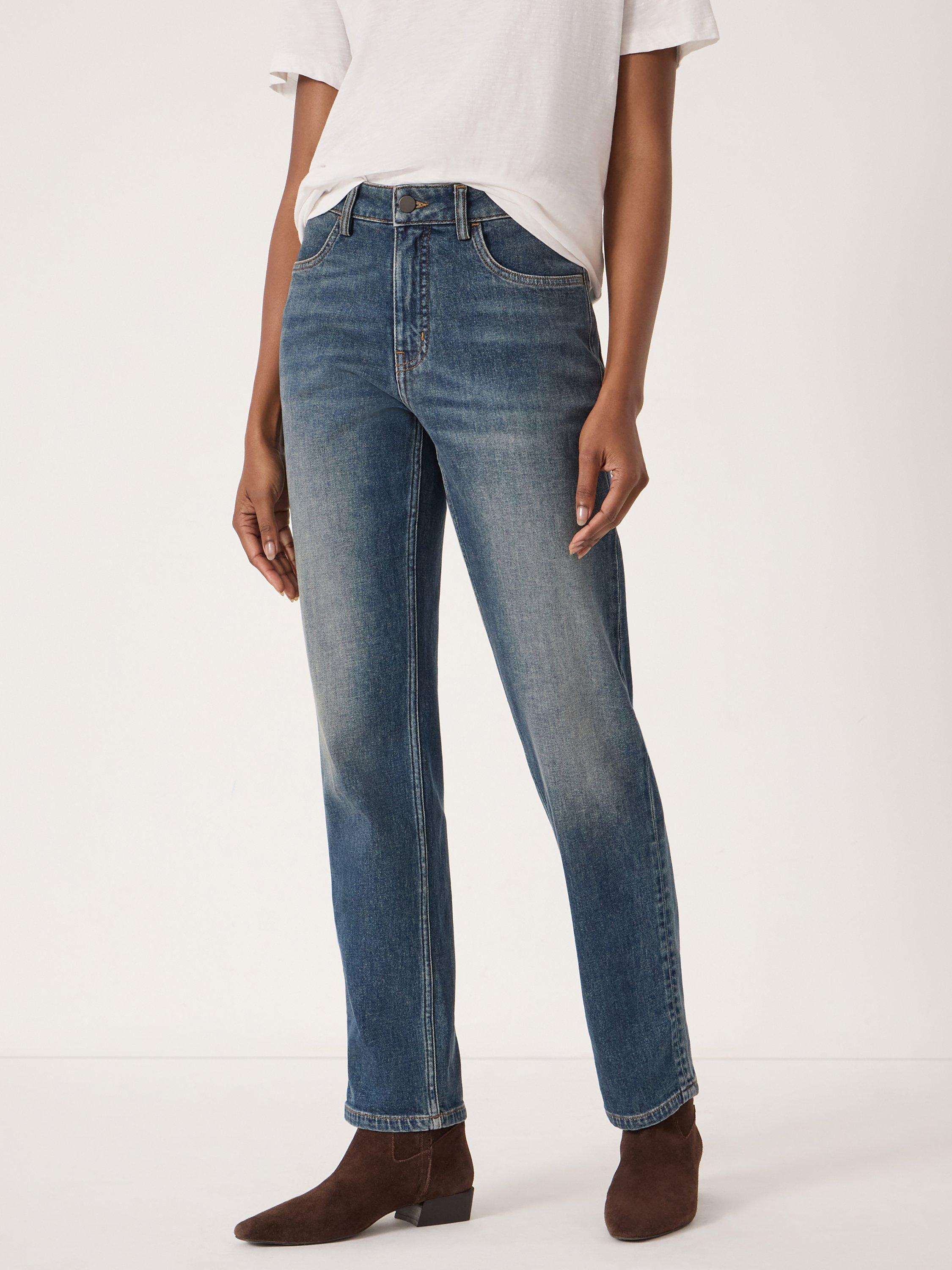 Product image 1 of 6, which shows HUSH Agnes 2.0 Turn Up Jeans, Blue, 10R