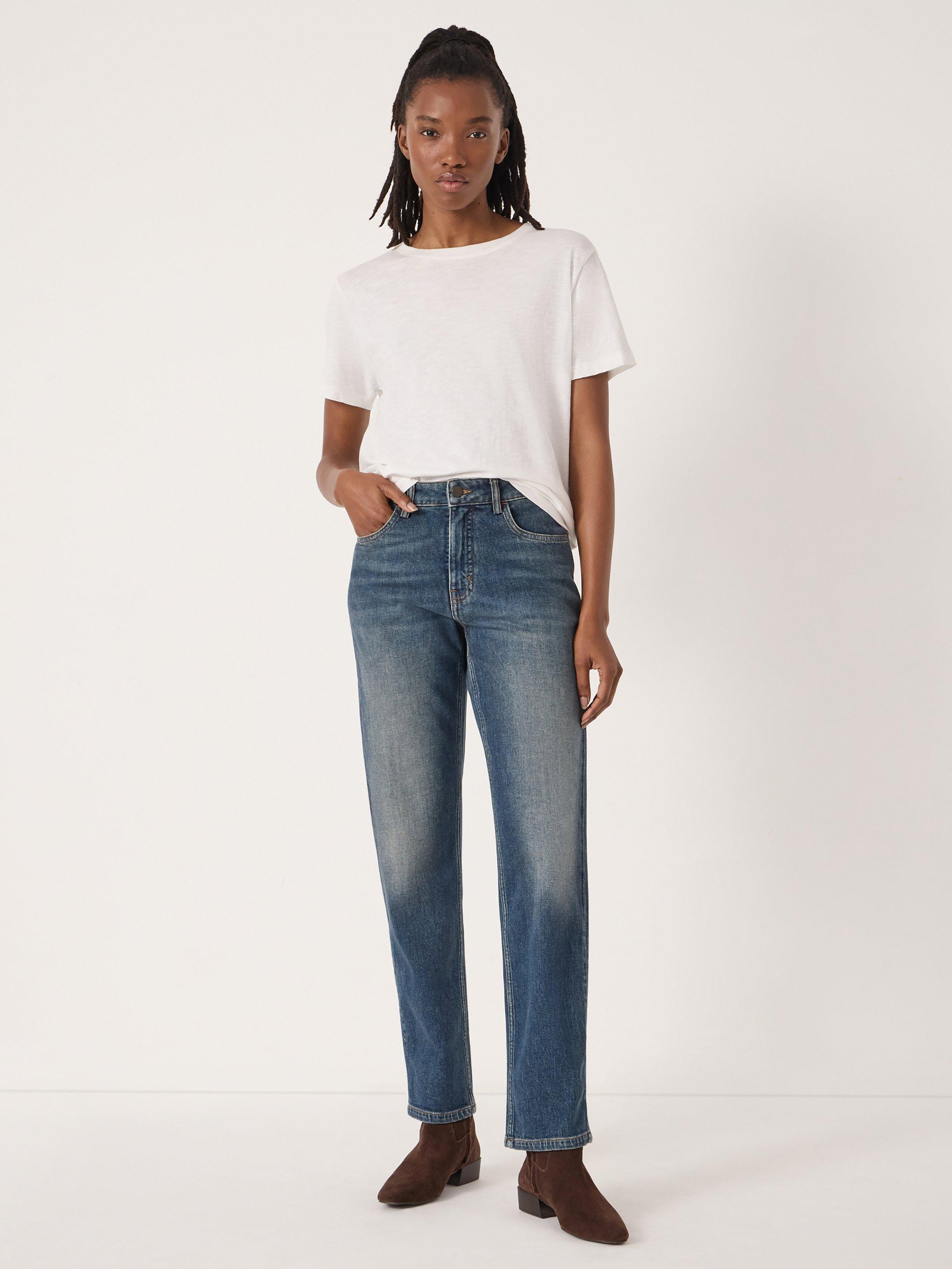 Product image 2 of 6, which shows HUSH Agnes 2.0 Turn Up Jeans, Blue, 10R