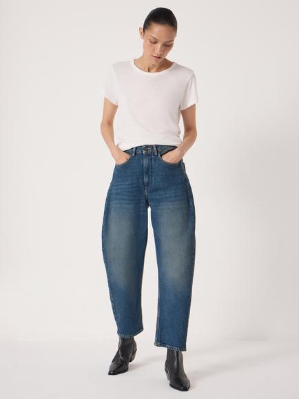 HUSH Cordelia Barrel Leg Jeans, Green Blue - view 2, Green Blue