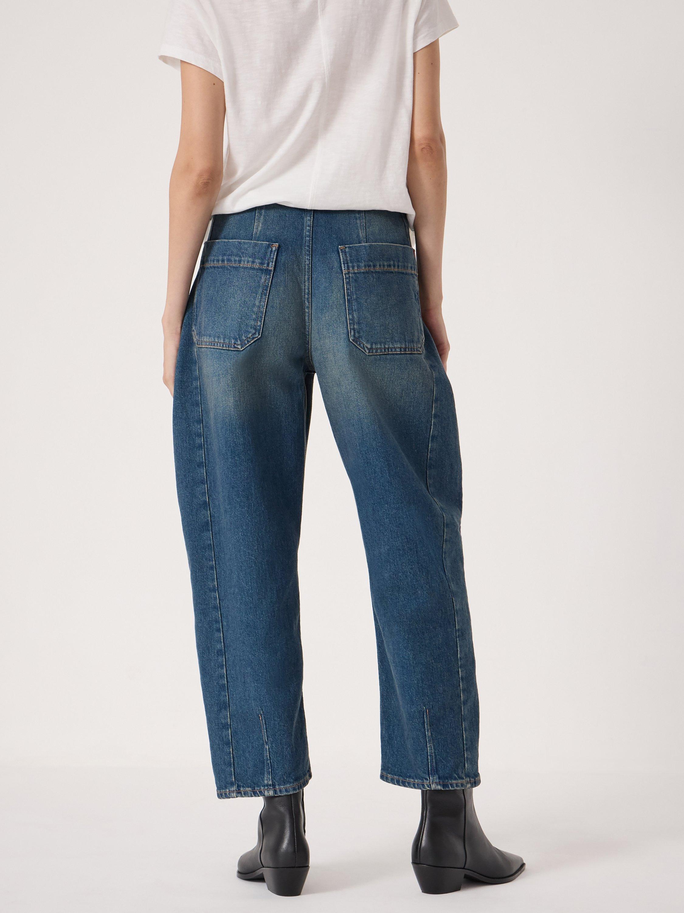 Product image 3 of 6, which shows HUSH Cordelia Barrel Leg Jeans, Green Blue, 10R