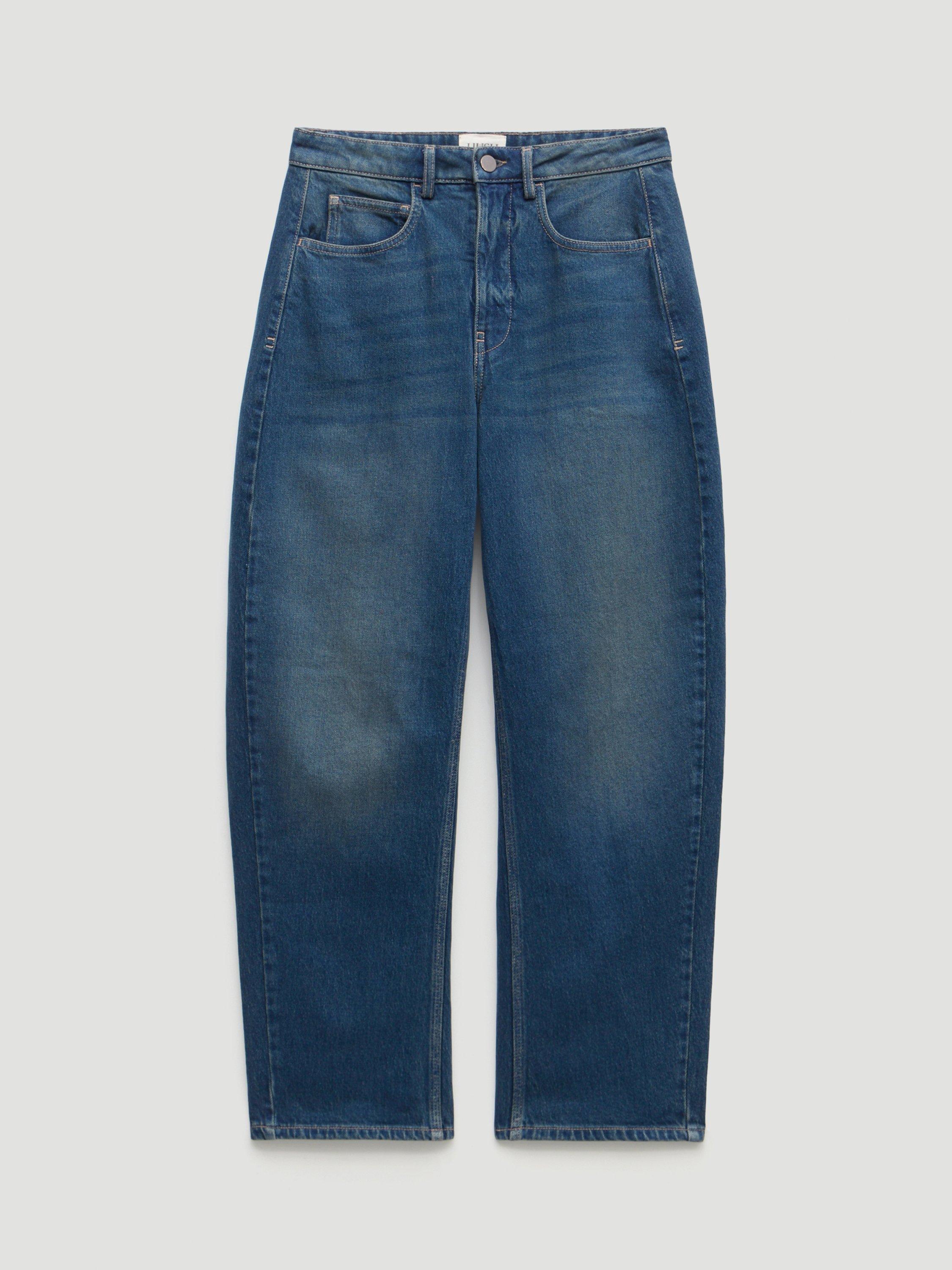 Product image 4 of 6, which shows HUSH Cordelia Barrel Leg Jeans, Green Blue, 10R